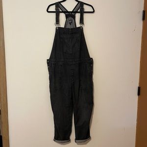 Gap Cropped Black Denim Overalls - XL
